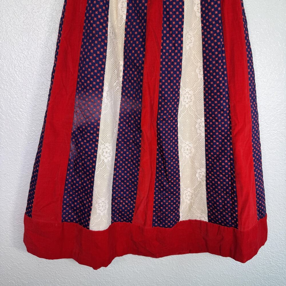 Vintage Chessa Davis Skirt Womens Patchwork Quilted Lace Boho Cottagecore 70s - Picture 10 of 16